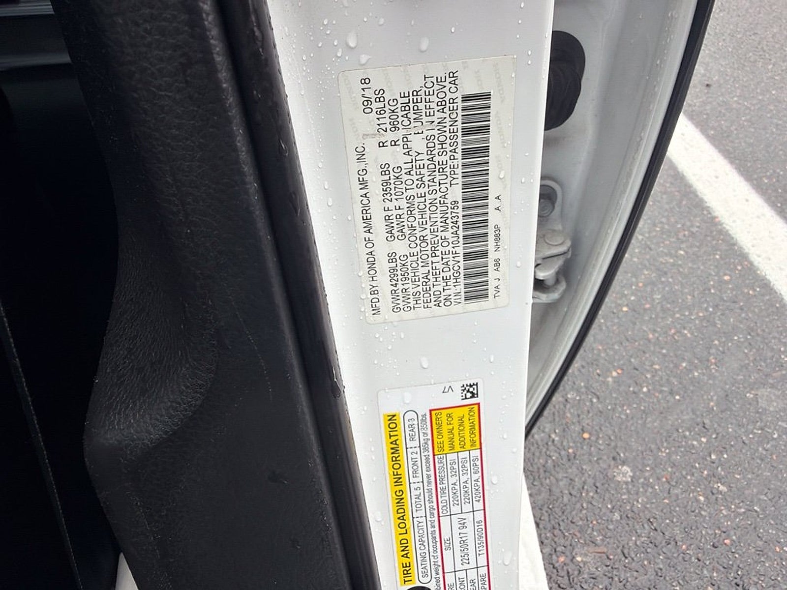 2018 Honda Accord Sedan LX 1.5T