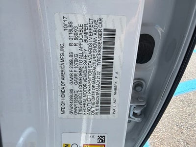 2018 Honda Accord Sedan EX-L 1.5T