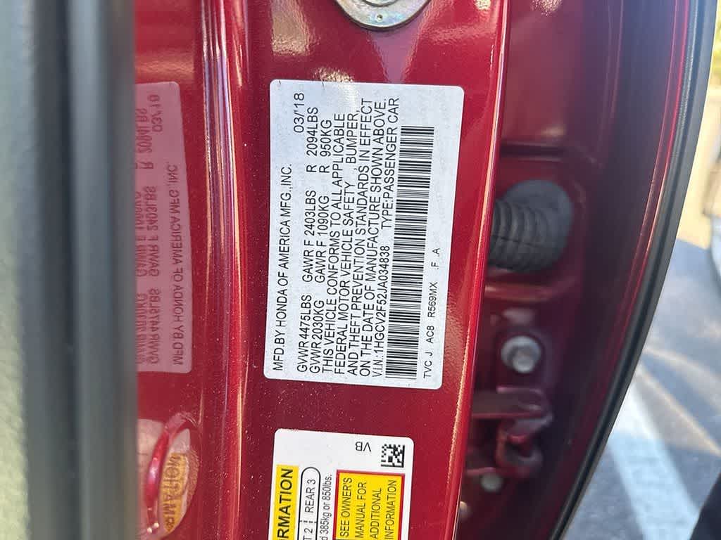 2018 Honda Accord Sedan EX-L 2.0T