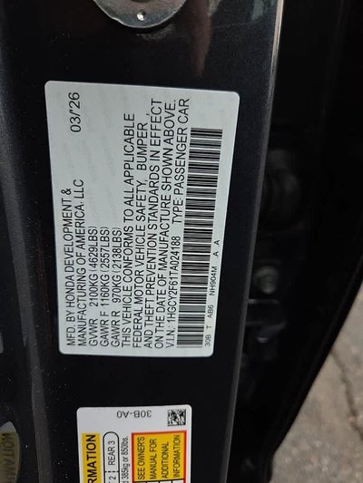 2026 Honda Accord Hybrid EX-L
