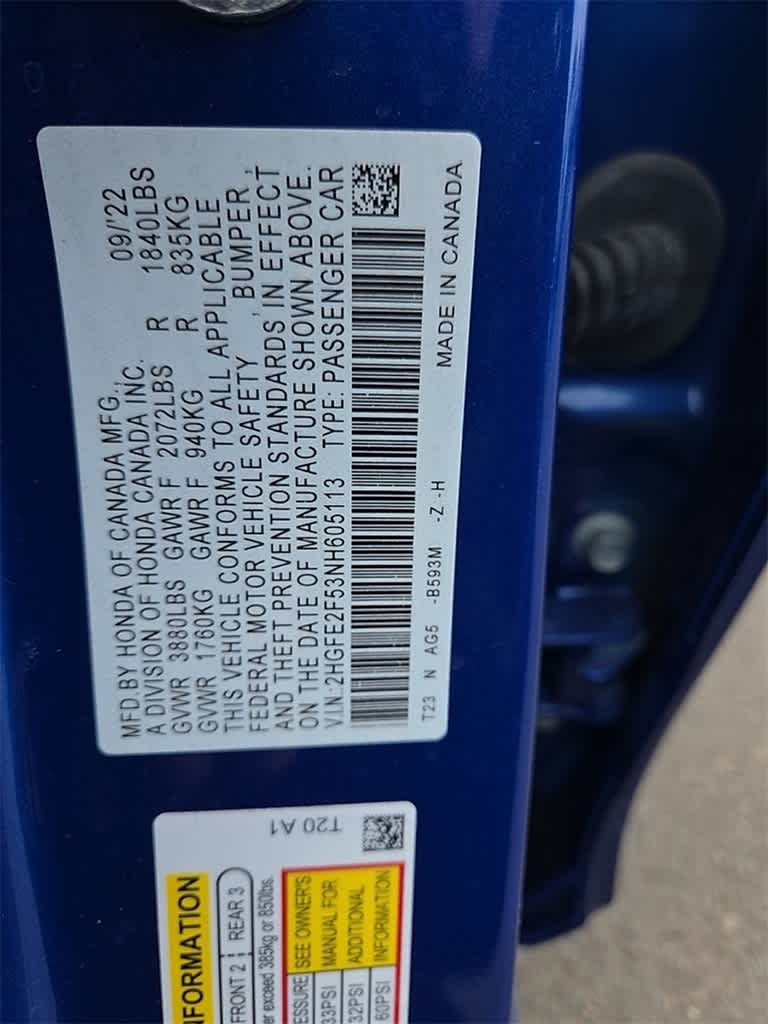 2022 Honda Civic Sport