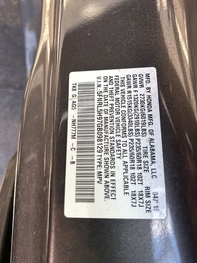 2016 Honda Odyssey Touring