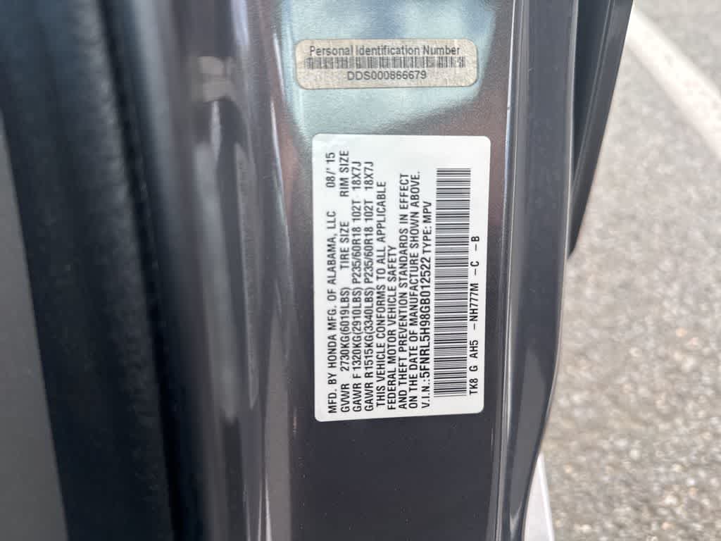 2016 Honda Odyssey Touring Elite