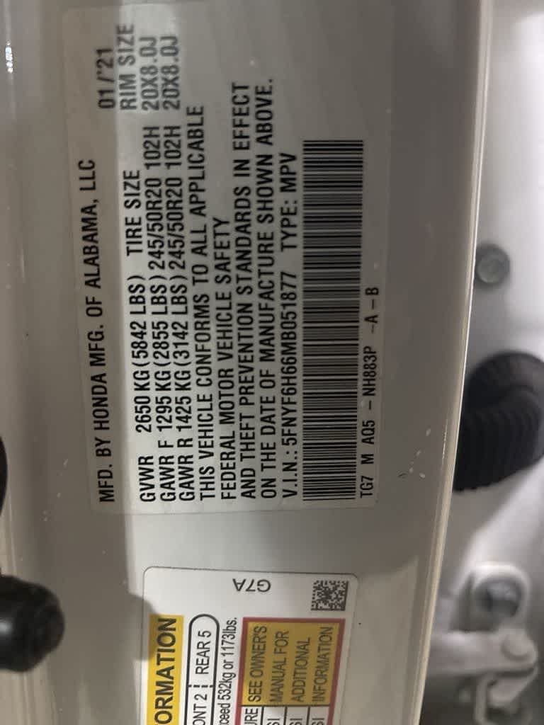 2021 Honda Pilot Touring 7-Passenger