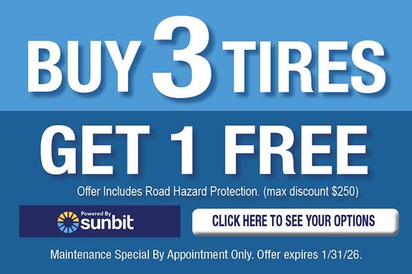 Buy 3 Tires Get 1 Free