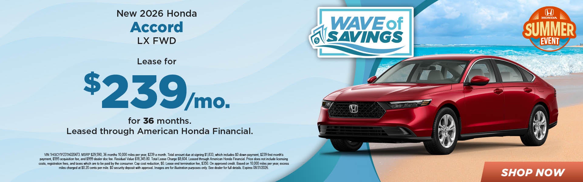 2026 Honda Accord Lease