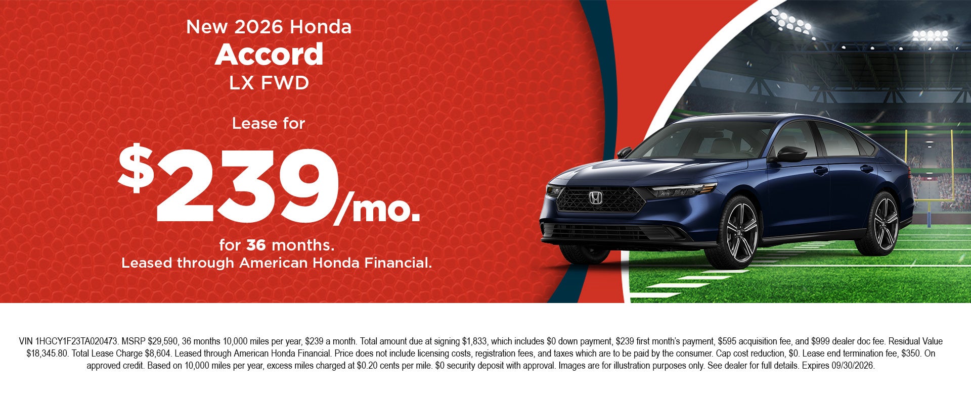 New 2026 Honda Accord LX FWD