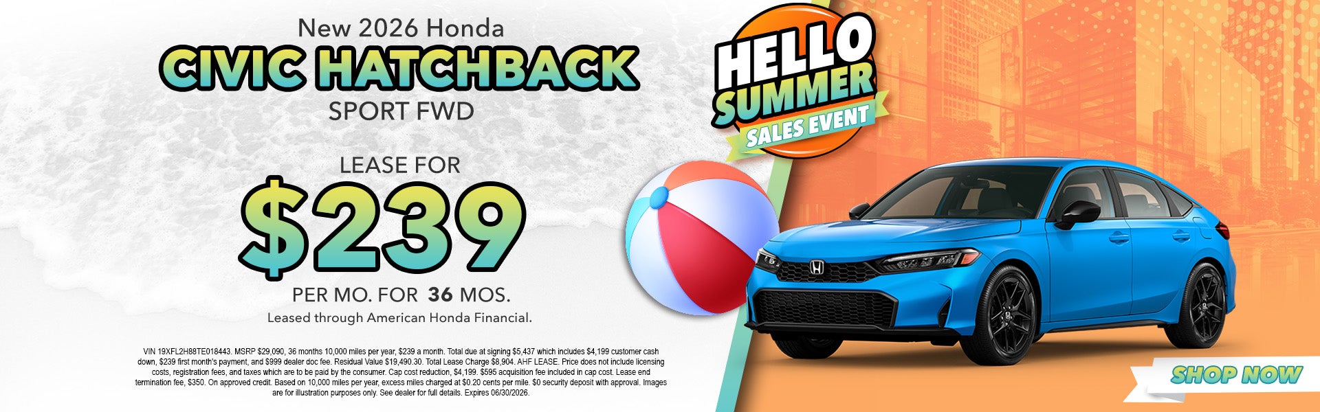 Honda Civic lease deal